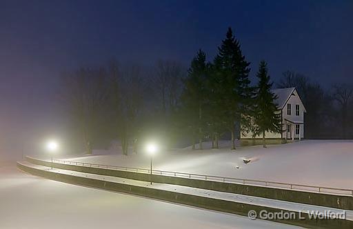 Foggy First Light_05327-33.jpg - Lockmaster's Watch House on the Rideau Canal Waterway at Smiths Falls, Ontario, Canada.